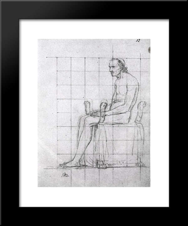 Nude Study Of Pope Pius Vii 20x24 Black Modern Wood Framed Art Print Poster by David, Jacques Louis