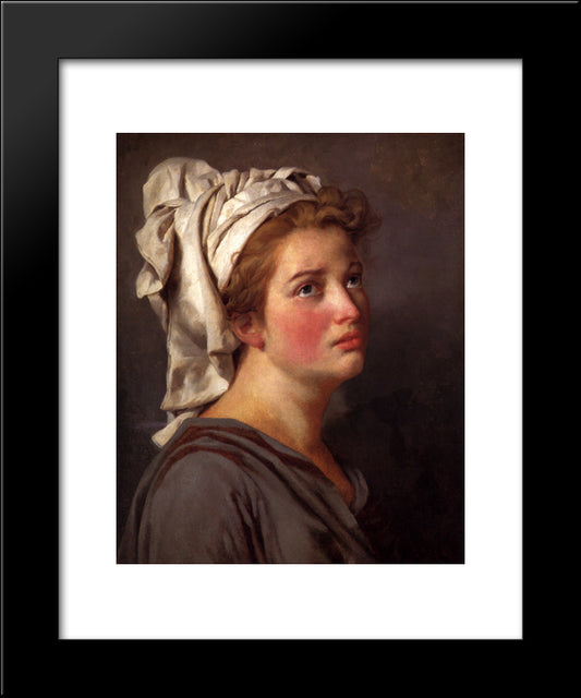 Portrait Of A Young Woman In A Turban 20x24 Black Modern Wood Framed Art Print Poster by David, Jacques Louis