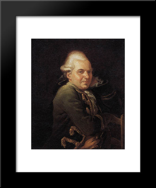 Portrait Of Francois Buron 20x24 Black Modern Wood Framed Art Print Poster by David, Jacques Louis