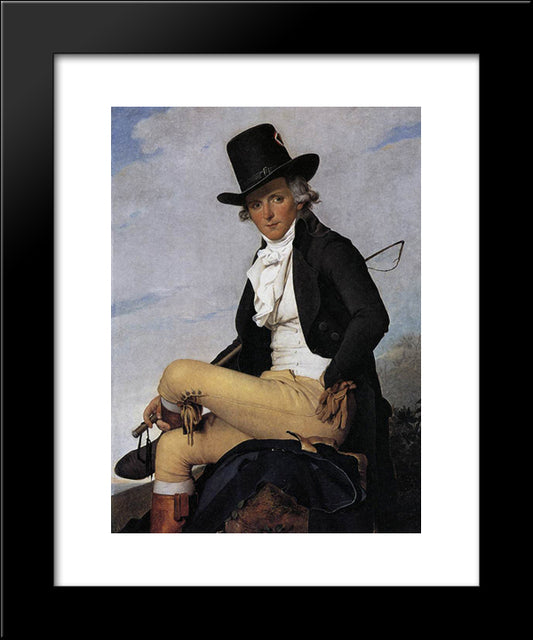 Portrait Of Pierre Seriziat The Artist'S Brother-In-Law 20x24 Black Modern Wood Framed Art Print Poster by David, Jacques Louis