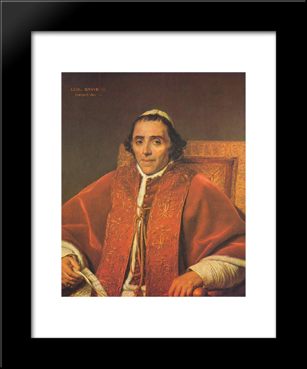 Portrait Of Pope Pius Vii 20x24 Black Modern Wood Framed Art Print Poster by David, Jacques Louis