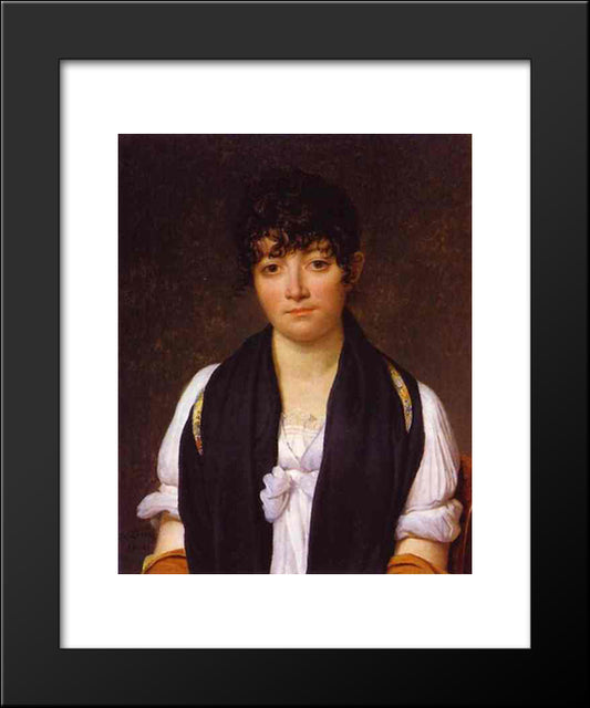 Portrait Of Suzanne Le Pelletier De Saint Fargeau 20x24 Black Modern Wood Framed Art Print Poster by David, Jacques Louis