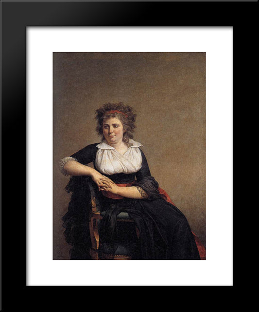 Robertine Tourteau, Marquise D'Orvilliers 20x24 Black Modern Wood Framed Art Print Poster by David, Jacques Louis