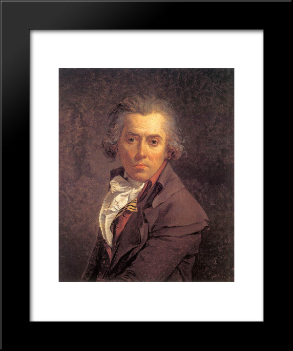 Self Portrait 20x24 Black Modern Wood Framed Art Print Poster by David, Jacques Louis