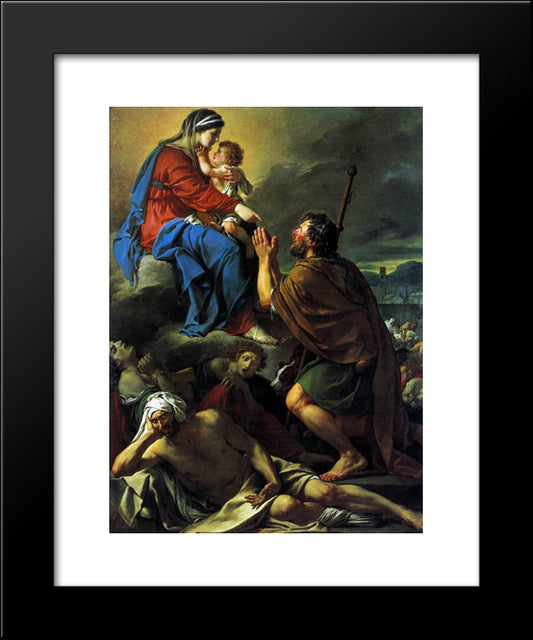 St. Roch Praying To The Virgin For An End To The Plague 20x24 Black Modern Wood Framed Art Print Poster by David, Jacques Louis