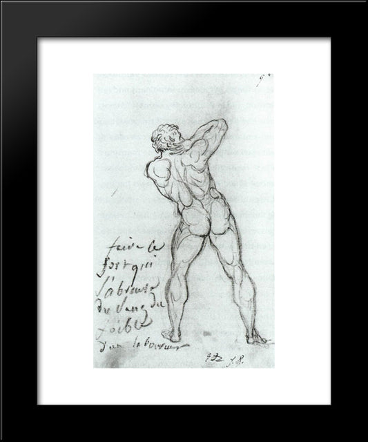 Study After Michelangelo 20x24 Black Modern Wood Framed Art Print Poster by David, Jacques Louis