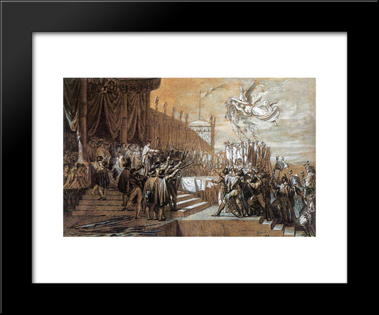 Study For The Distribution Of The Eagle Standards 20x24 Black Modern Wood Framed Art Print Poster by David, Jacques Louis