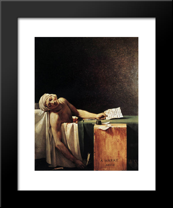 The Death Of Marat 20x24 Black Modern Wood Framed Art Print Poster by David, Jacques Louis