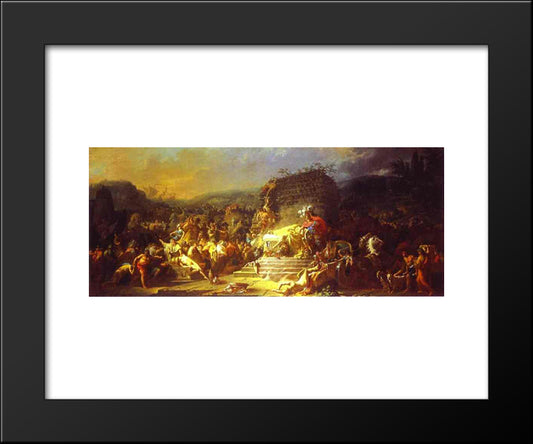 The Funeral Of Patroclus 20x24 Black Modern Wood Framed Art Print Poster by David, Jacques Louis