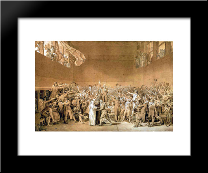 The Tennis Court Oath, 20Th June 1789 20x24 Black Modern Wood Framed Art Print Poster by David, Jacques Louis