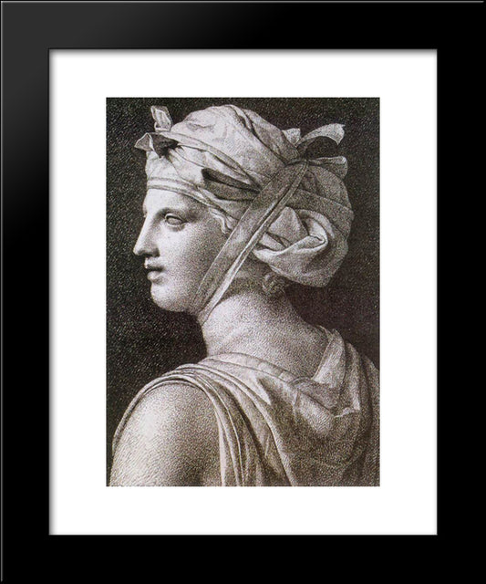 Woman In A Turban 20x24 Black Modern Wood Framed Art Print Poster by David, Jacques Louis