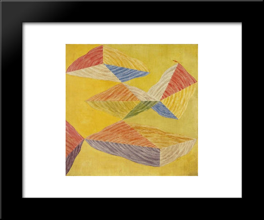 Bird, Tree And Mountain 20x24 Black Modern Wood Framed Art Print Poster by Swaminathan, Jagdish