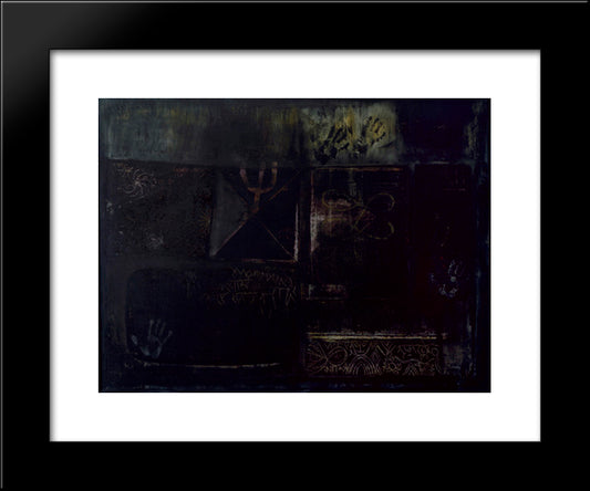 Signal Tablets 20x24 Black Modern Wood Framed Art Print Poster by Swaminathan, Jagdish