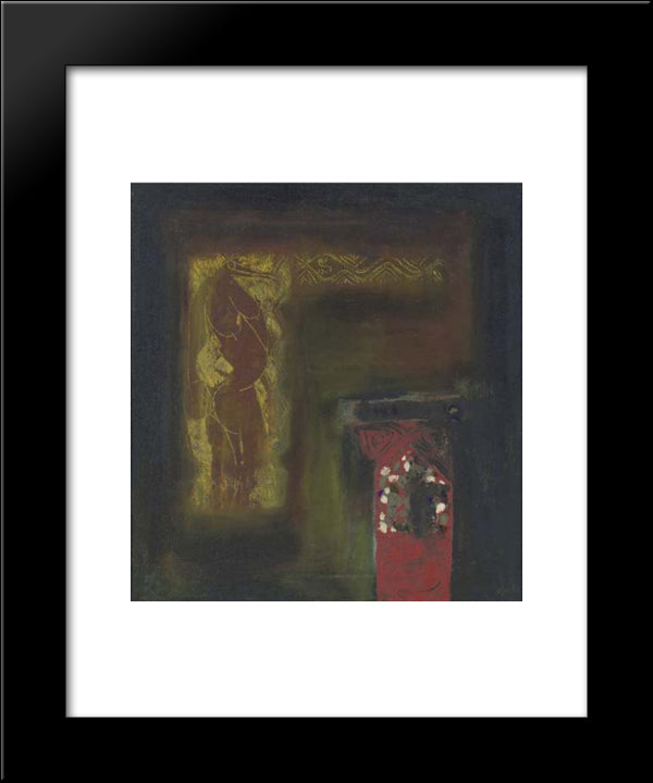 The Sign And The Altar 20x24 Black Modern Wood Framed Art Print Poster by Swaminathan, Jagdish