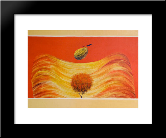 The Tree, The Bird, The Shadow 20x24 Black Modern Wood Framed Art Print Poster by Swaminathan, Jagdish