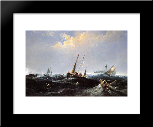 After The Storm On The Coast Of Newfoundland 20x24 Black Modern Wood Framed Art Print Poster by Hamilton, James