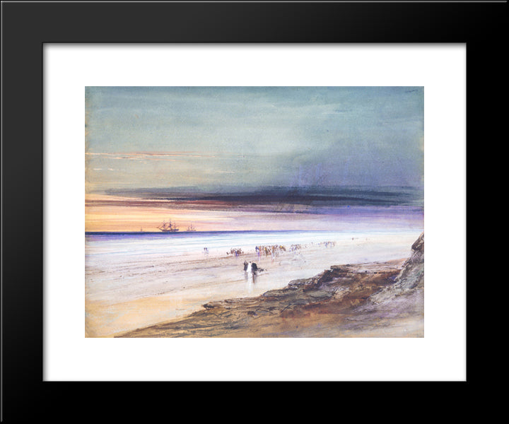 Beach Scene 20x24 Black Modern Wood Framed Art Print Poster by Hamilton, James