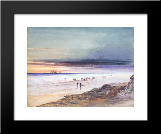 Beach Scene 20x24 Black Modern Wood Framed Art Print Poster by Hamilton, James