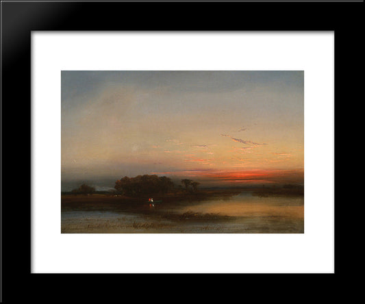 In Thesalt Marshes Of N. J. 20x24 Black Modern Wood Framed Art Print Poster by Hamilton, James
