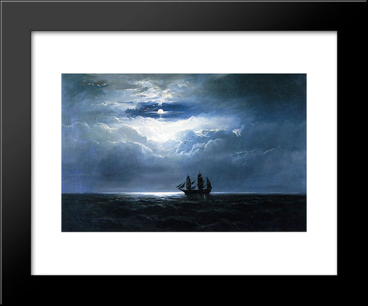 The Convict Ship T.K. Hervey 20x24 Black Modern Wood Framed Art Print Poster by Hamilton, James