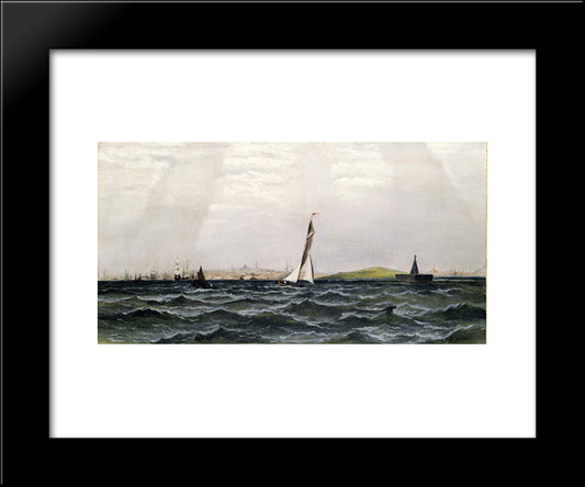 Untitled (Harbor Scene) 20x24 Black Modern Wood Framed Art Print Poster by Hamilton, James