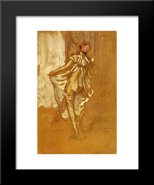 A Dancing Woman In A Pink Robe Seen From The Back 20x24 Black Modern Wood Framed Art Print Poster by Whistler, James McNeill