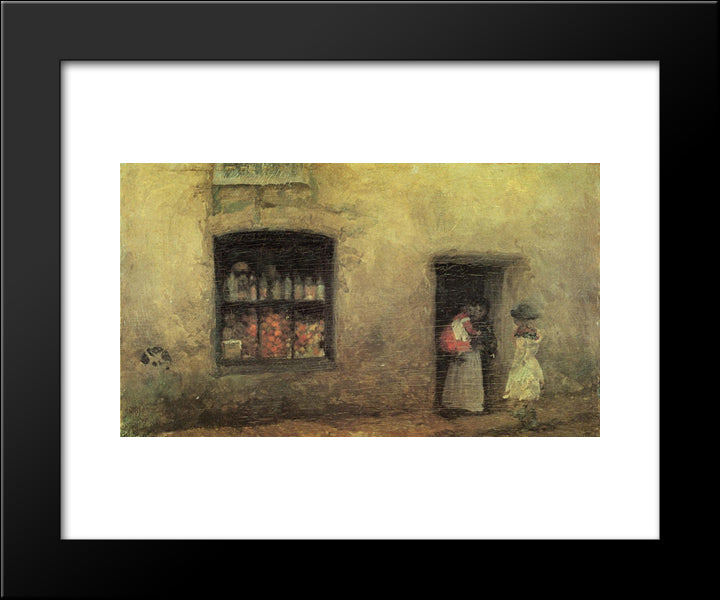 An Orange Note Sweet Shop 20x24 Black Modern Wood Framed Art Print Poster by Whistler, James McNeill