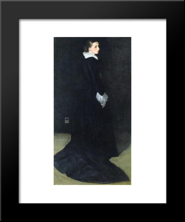 Arrangement In Black, No. 2 Portrait Of Mrs. Louis Huth 20x24 Black Modern Wood Framed Art Print Poster by Whistler, James McNeill