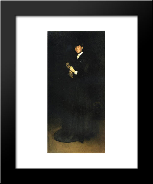 Arrangement In Black, No. 8 Portrait Of Mrs. Cassatt 20x24 Black Modern Wood Framed Art Print Poster by Whistler, James McNeill
