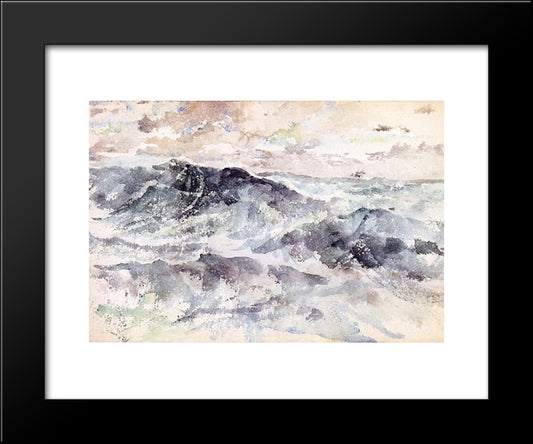 Arrangement In Blue And Silver - The Great Sea 20x24 Black Modern Wood Framed Art Print Poster by Whistler, James McNeill