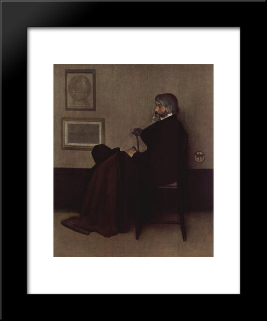 Arrangement In Grey And Black, No.2 Portrait Of Thomas Carlyle 20x24 Black Modern Wood Framed Art Print Poster by Whistler, James McNeill