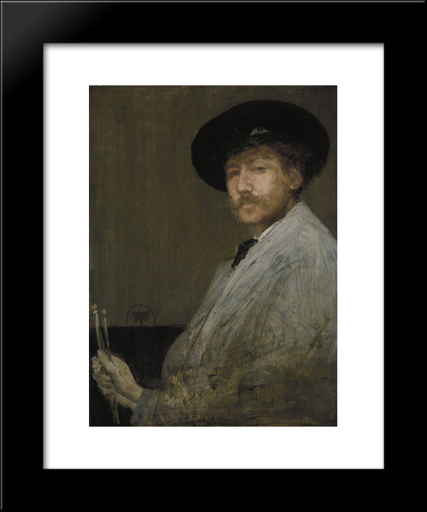 Arrangement In Grey Portrait Of The Painter 20x24 Black Modern Wood Framed Art Print Poster by Whistler, James McNeill