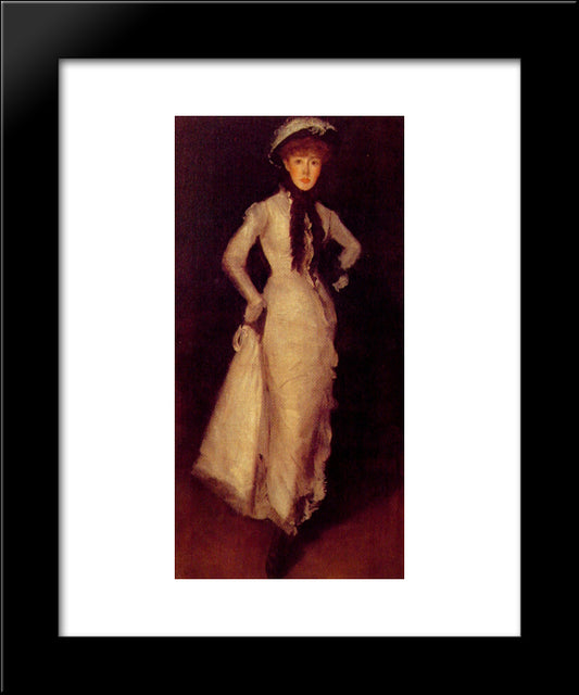 Arrangement In White And Black 20x24 Black Modern Wood Framed Art Print Poster by Whistler, James McNeill
