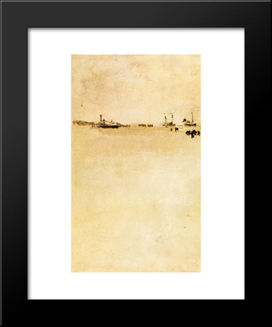 Beach Scene 20x24 Black Modern Wood Framed Art Print Poster by Whistler, James McNeill
