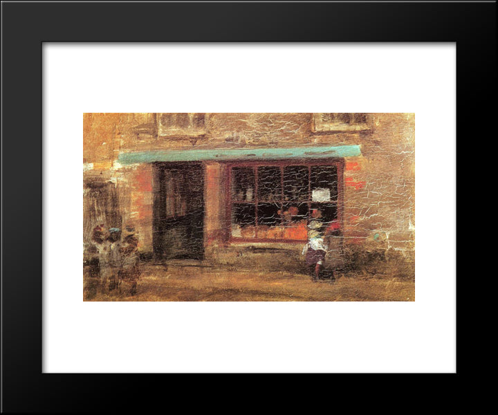 Blue And Orange The Sweet Shop 20x24 Black Modern Wood Framed Art Print Poster by Whistler, James McNeill
