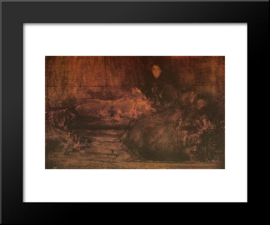 Brown And Gold Portrait Of Lady Eden 20x24 Black Modern Wood Framed Art Print Poster by Whistler, James McNeill
