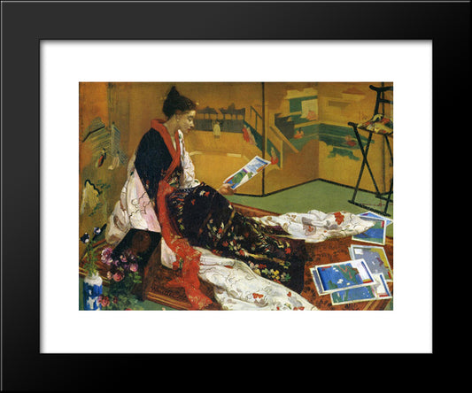 Caprice In Purple And Gold The Golden Screen 20x24 Black Modern Wood Framed Art Print Poster by Whistler, James McNeill