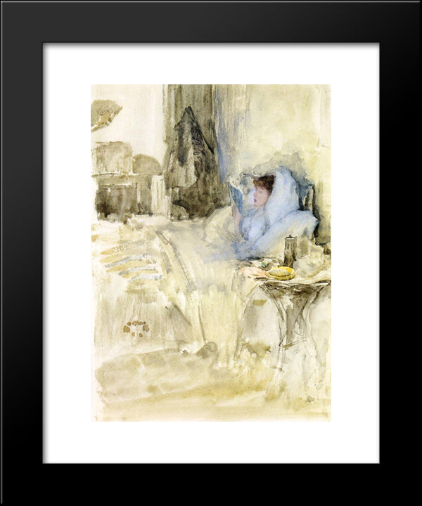 Convalescent (Aka Petit Dejeuner; Note In Opal) 20x24 Black Modern Wood Framed Art Print Poster by Whistler, James McNeill