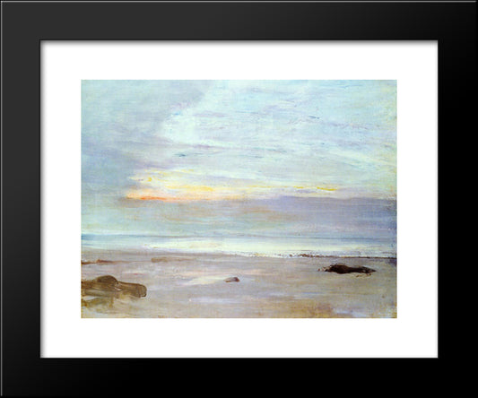 Crepuscule In Opal Trouville 20x24 Black Modern Wood Framed Art Print Poster by Whistler, James McNeill