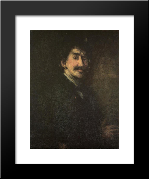 Gold And Brown (Self Portrait) 20x24 Black Modern Wood Framed Art Print Poster by Whistler, James McNeill