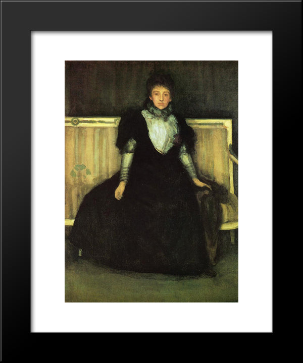 Green And Violet Portrait Of Mrs. Walter Sickert 20x24 Black Modern Wood Framed Art Print Poster by Whistler, James McNeill