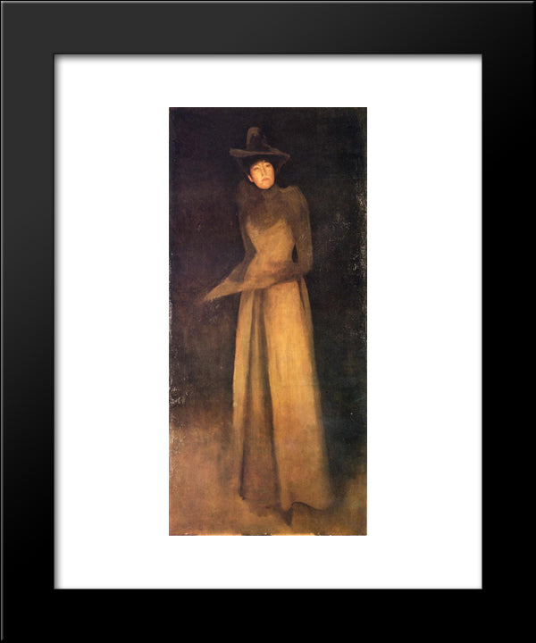 Harmony In Brown The Felt Hat 20x24 Black Modern Wood Framed Art Print Poster by Whistler, James McNeill