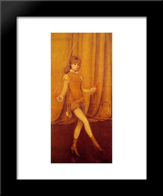 Harmony In Yellow And Gold The Gold Girl Connie Gilchrist 20x24 Black Modern Wood Framed Art Print Poster by Whistler, James McNeill