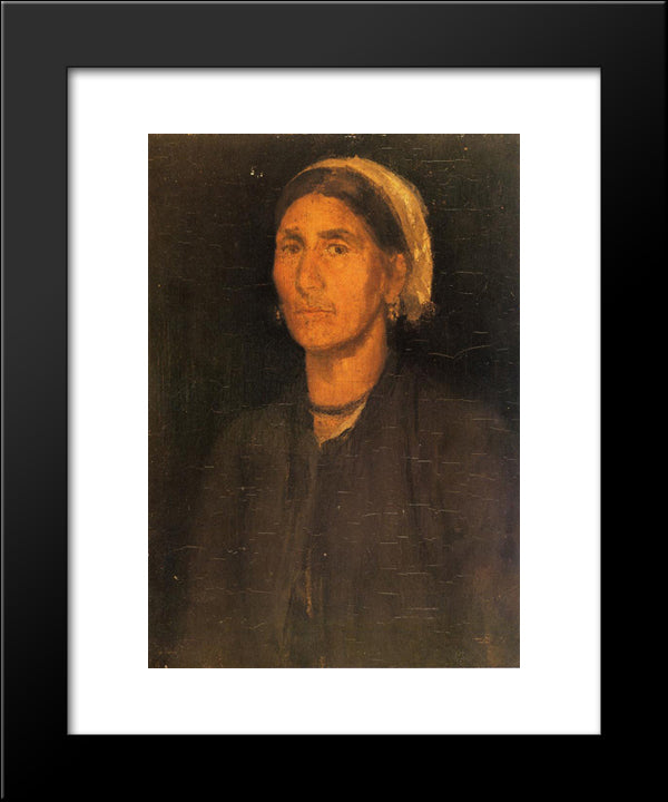 Head Of A Peasant Woman 20x24 Black Modern Wood Framed Art Print Poster by Whistler, James McNeill