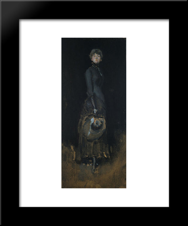 Lady In Gray 20x24 Black Modern Wood Framed Art Print Poster by Whistler, James McNeill