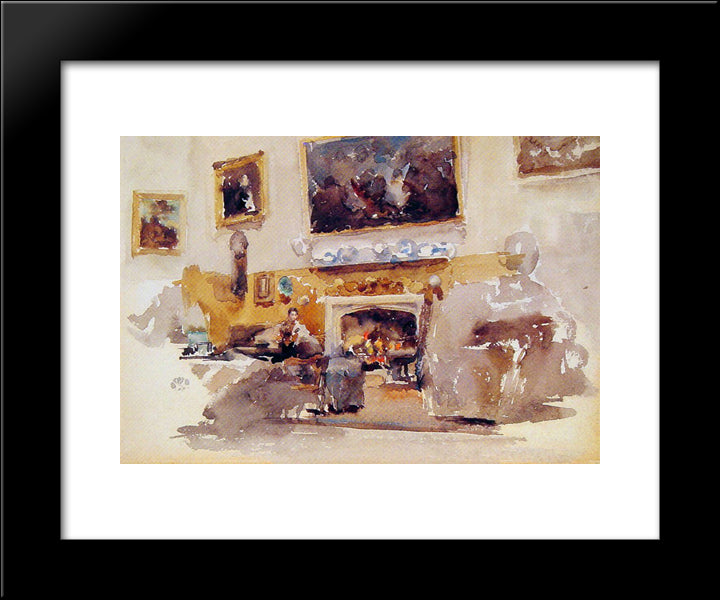 Moreby Hall 20x24 Black Modern Wood Framed Art Print Poster by Whistler, James McNeill