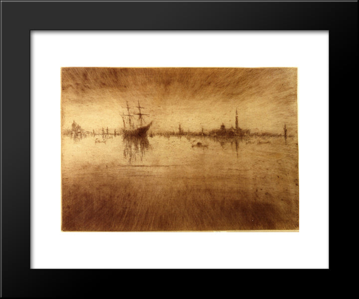 Nocturn 20x24 Black Modern Wood Framed Art Print Poster by Whistler, James McNeill