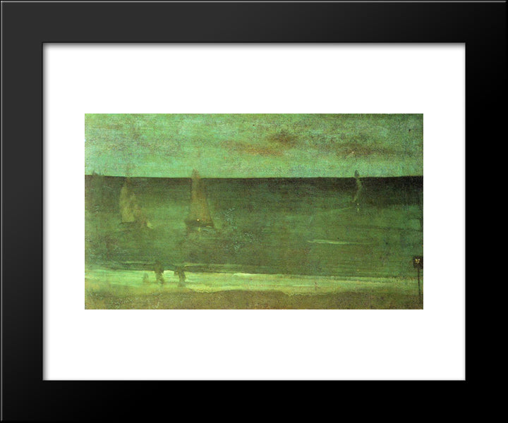 Nocturne Blue And Silver - Bognor 20x24 Black Modern Wood Framed Art Print Poster by Whistler, James McNeill