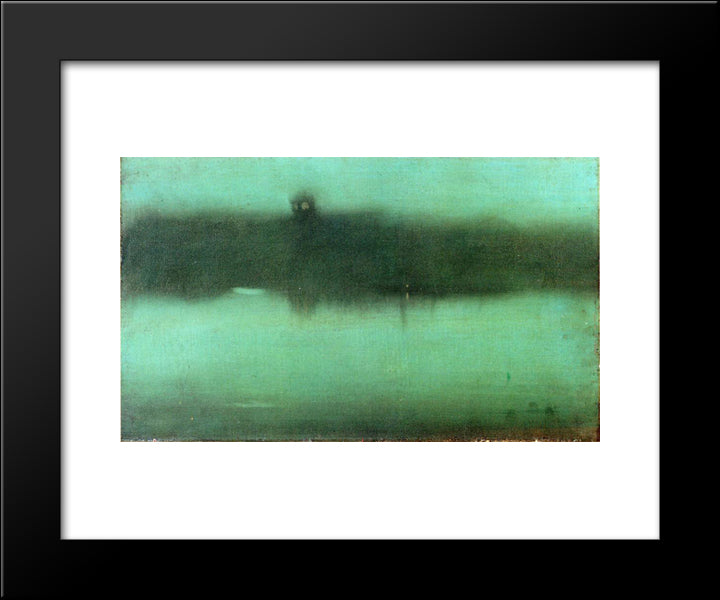 Nocturne Grey And Silver 20x24 Black Modern Wood Framed Art Print Poster by Whistler, James McNeill