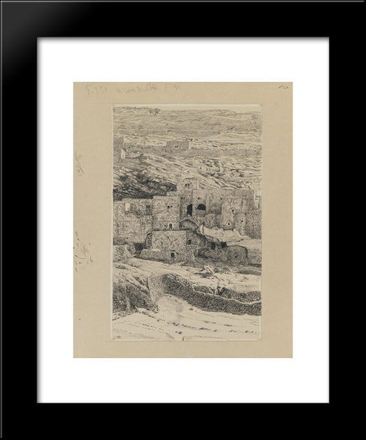 A Corner Of The Village Of Siloam 20x24 Black Modern Wood Framed Art Print Poster by Tissot, James